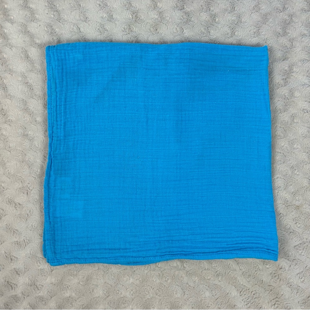Lulujo Solid Blue Lovey Security Blanket Muslin Cotton Thin